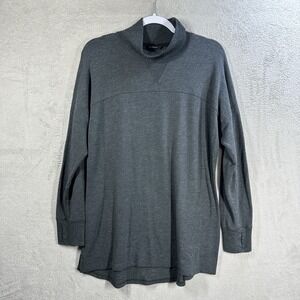 L.L. Bean Women's SoftFlex Mock Neck Pullover Charcoal Gray Women's Size L